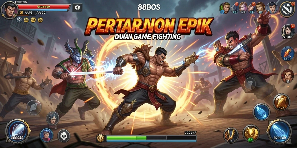 Gameplay menegangkan dalam 88BOS saat bertarung melawan lawan.