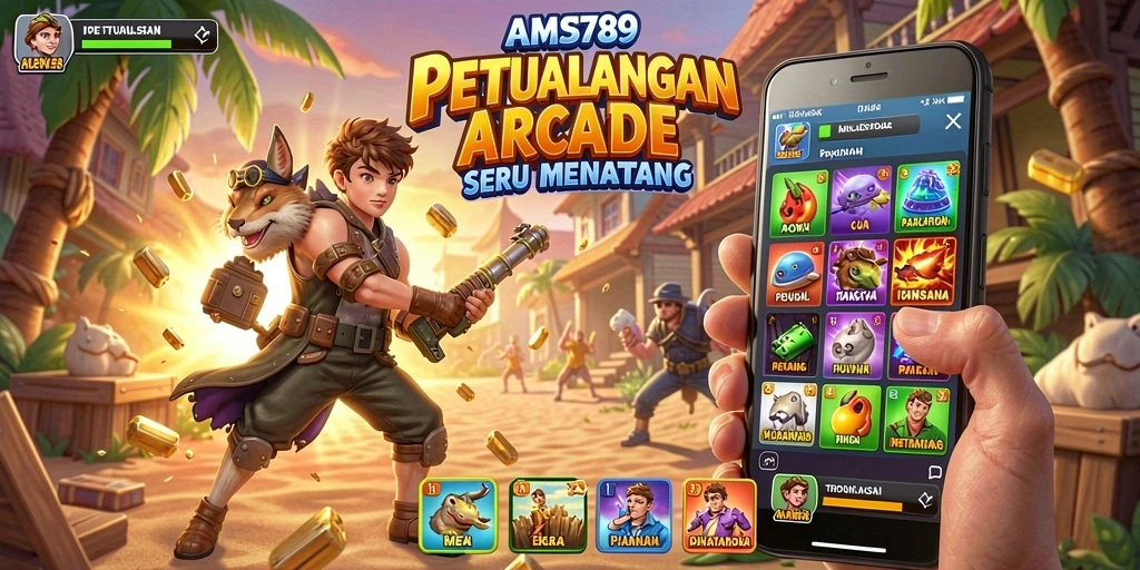 Screenshot utama AMS789 menampilkan gameplay seru di dunia arcade.
