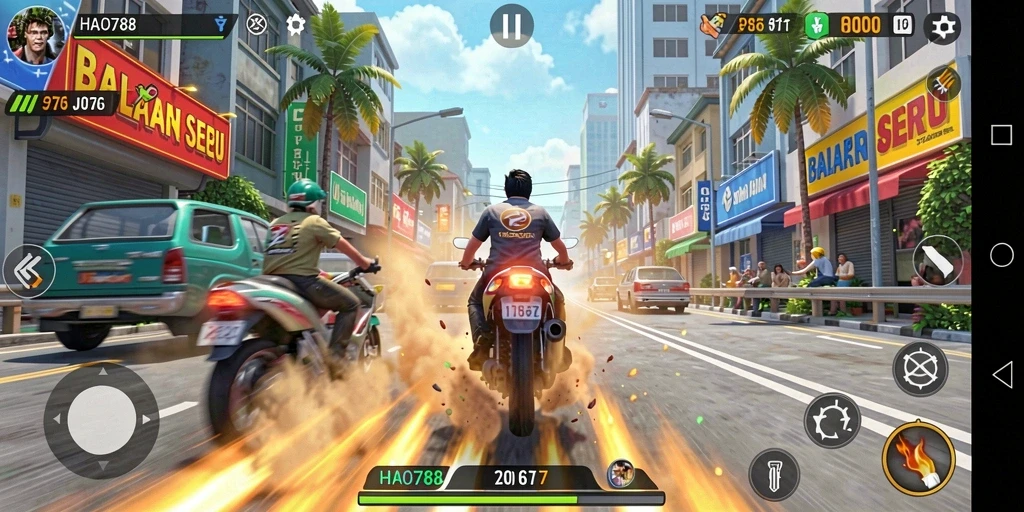 Gameplay HAO788 yang seru dan menantang di jalanan.
