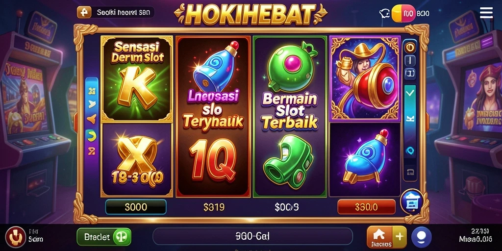 Tampilan gameplay HOKIHEBAT dengan visual slot yang menarik.