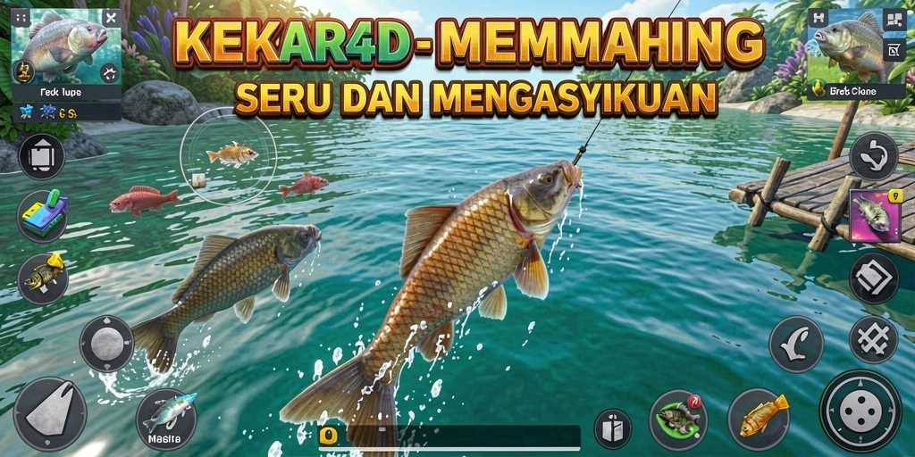 Tampilan gameplay KEKAR4D yang menarik dengan suasana memancing yang realistis.