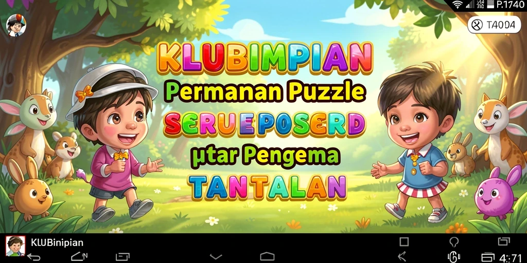 Tampilan gameplay KLUBIMPIAN dengan berbagai teka-teki menantang.