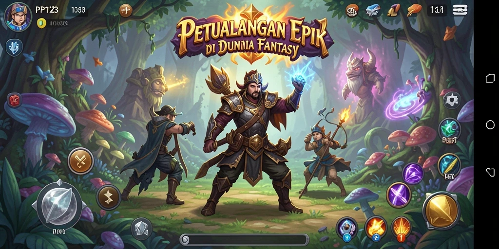 Tampilan gameplay RPG PP123 yang menakjubkan dan mendebarkan.