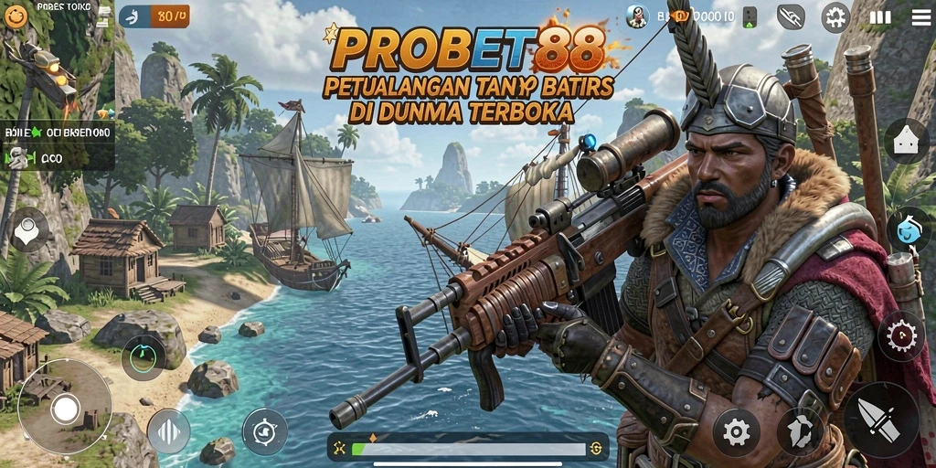 Screenshot gameplay PROBET88 menampilkan petualangan yang mendebarkan di dunia terbuka.