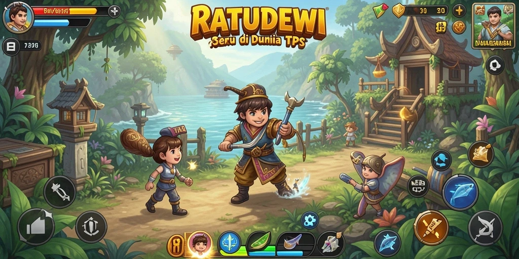 Tampilan gameplay seru dari RATUDEWI dalam aksi TPS.