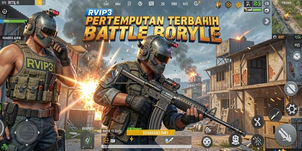 Tampilan seru gameplay RVIP3 dengan aksi Battle Royale yang intens.
