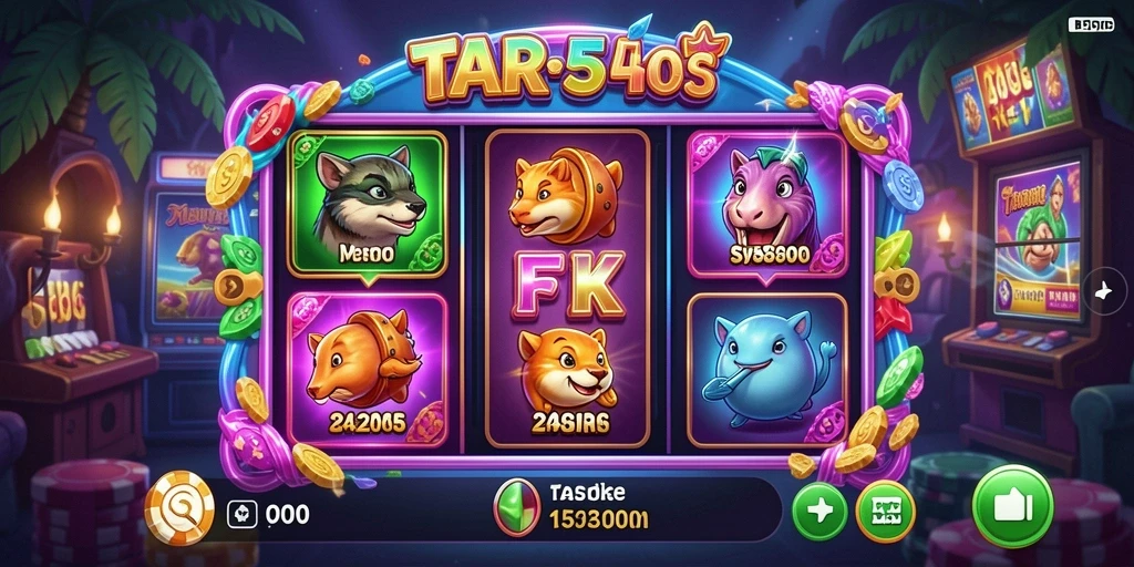 Tampilan gameplay TAR555 yang menarik dan penuh warna.