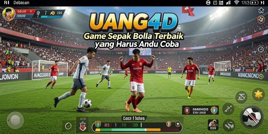 Screenshot UANG4D menampilkan aksi seru dalam permainan sepak bola.
