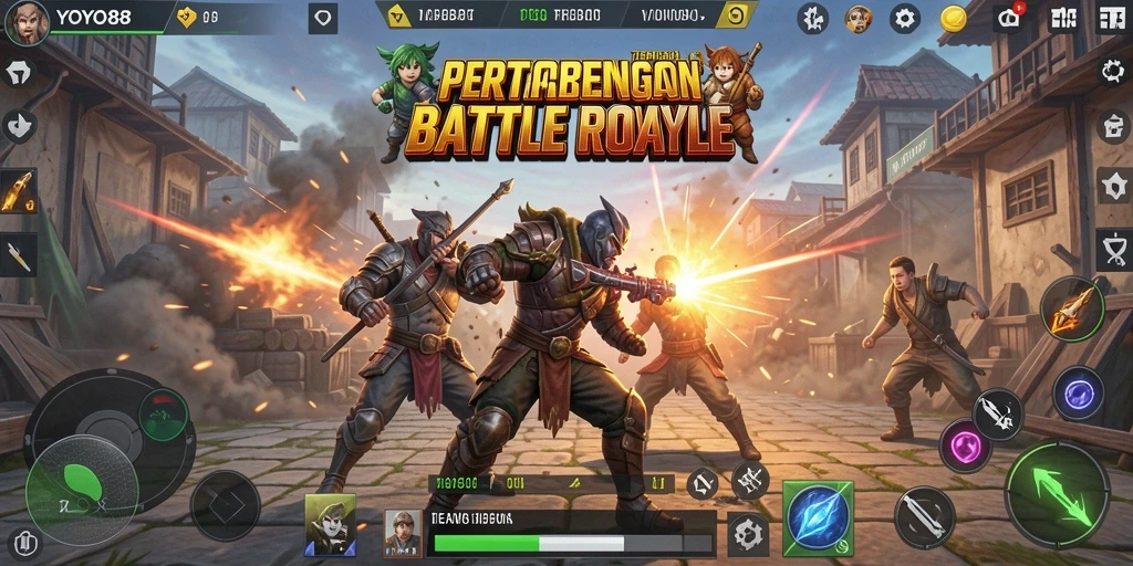 Screenshot gameplay YOYO88 yang menampilkan aksi Battle Royale seru.